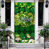 Lofaris Green Rhombus Lattice St Patricks Day Door Cover
